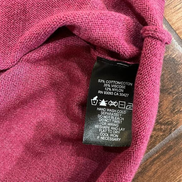 NIC + ZOE Turtle Neck Medium* Tunic Sweater Cranberry Office Business Mature - Picture 5 of 6